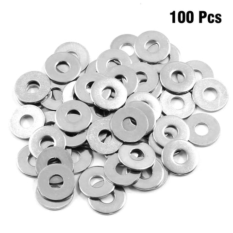 Pile of 100 Stainless Steel Flat Washer M6 16mm Outer Diameter 6mm Inner Diameter 1.5mm Thick 304 Stainless Steel Rustproof Hardware