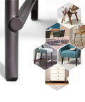 Threaded Leveling Feet Set for Furniture Legs, Adjustable Levelers fitting tables, chairs, sofas for stable surfaces shown