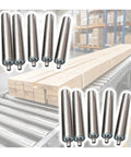 Beefy Stainless Steel Conveyor Roller Replacement Wheel 2 Inch Diameter Long 35.4 Inch Length Pack Of 10 Heavy Duty Material Handling Roller Stand For Industrial Repair And Maintenance on conveyor line
