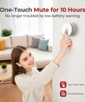 Four Pack Photoelectric Smoke Detectors With Replaceable Battery And Test Silence Button For Your Home Safety Easy Install Fast 360 Degree Coverage And Eighty Five Decibel Alarm for home wall use