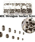 600 Piece Stainless Steel Hex Socket Screw Kit M3 M4 M5 M6 M8 With Divided Storage Case For Quick Grabs And Precision Threads