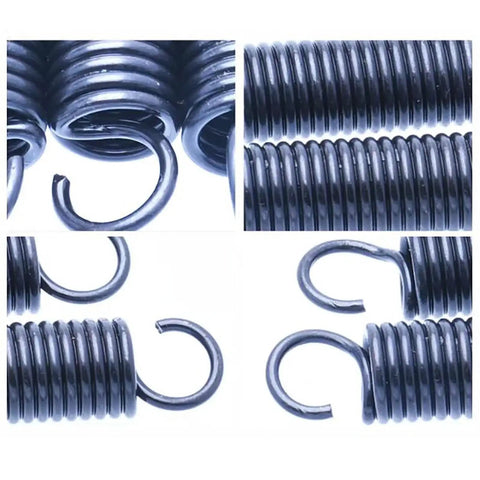 10 Pack High Grade 0.8mm Stainless Steel Tension Springs with Open Hook Extensions for Heavy Duty Repairs and DIY Crafts close-up