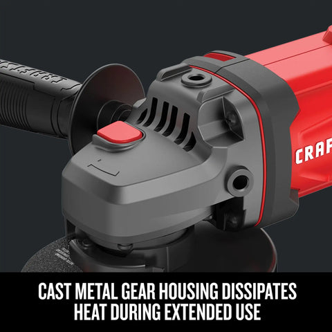 V20 Angle Grinder Four And A Half Inch Compact Tool Only 8500 RPM with cast metal gear housing for heat dissipation