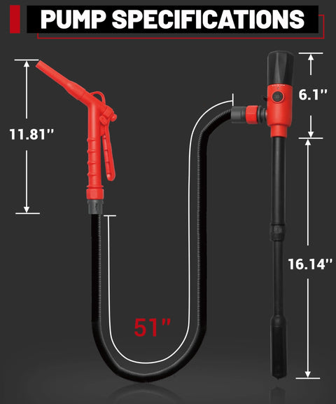 Specifications of Upgraded 2025 Fuel Transfer Pump With Leak Proof USB Charging And AA Battery Backup, Easy Pour Gas Can Pump