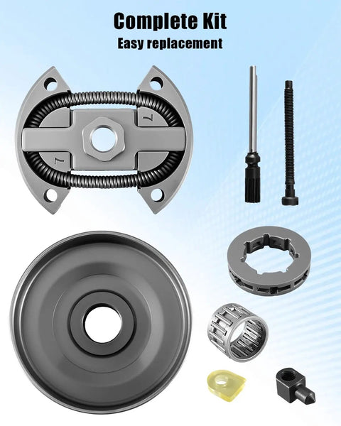 Clutch Drum Rim Sprocket Kit for Chainsaw Replacement Fits Rancher 55 50 51 154 254 Models Seven Tooth Three Eighths Pitch