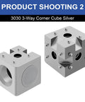 Heavy Duty 3030 T Slot Aluminum Extrusion 3 Way Corner Cube Kit with M6 Fasteners and Wrench Eight Silver Connectors