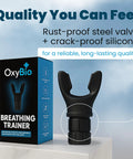 Respiratory Trainer For Lungs With Adjustable Breathing Resistance, Portable Silicone Lung Exerciser For Athletes, black
