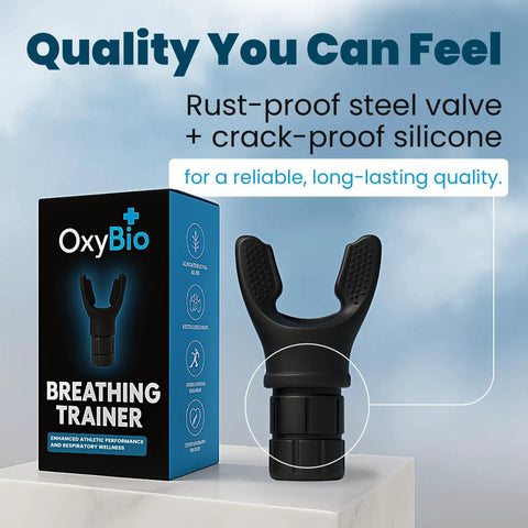 Respiratory Trainer For Lungs With Adjustable Breathing Resistance, Portable Silicone Lung Exerciser For Athletes, black