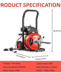 Beat Stubborn Clogs Dead To Rights With This 100ft Auto Feed Sewer Snake Machine, 750w motor and 3/4 inch thick cable specs.