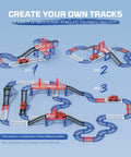 Totally Rad DIY Construction Race Track Set With Battery Powered Car 24 Piece Bridge Building Track Assembly Display