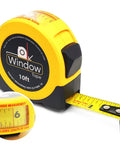 Yellow 10 Ft Steel Tape Measure With Easy To Read Fractional Markings In Feet And Inches A Handy Tool For Measuring Windows Doors And Cabinets Inside And Outside Measurements.