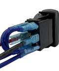 Gotta love this BACAUTOPARTS 12 Volt Blue Led Backlit Dpdt Momentary Rocker Switch with wiring connections for DC motors.