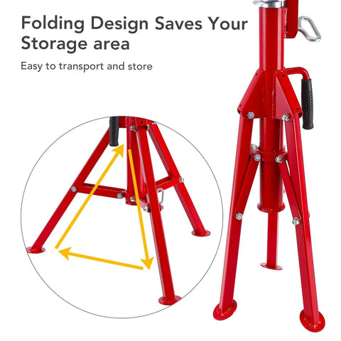 Built Like A Tank Carbon Steel Pipe Jack Stands Adjustable 28 To 52 Inches Heavy Duty Welding Supports Up To 2500 Pounds Perfect For Pipes Beams Truck Beds And Hydraulic Cylinders