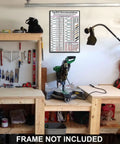 Tap Drill Knowledge Poster With Pro Grade Recommendations Chart for Machine Screws in CNC shop setup; 12x18 inch unframed wall art.