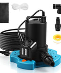 One Third Horsepower Submersible Pool Pump Workhorse With 3035 GPH Flow Filter Net Twenty Five Foot Power Cord Check Valve