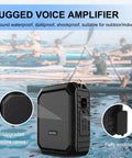 Bluetooth Voice Amplifier With Lapel Mic And Headset Microphone Pack, 18W IPX5 Waterproof Portable PA System with boaters background