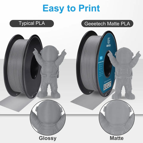 Premium Matte PLA Filament In Sleek Grey 1.75Mm 1Kg Spool For Zero Drama 3D Prints Compatible With Bambu AMS And Standard FDM Machines Smooth As Butter Pro Grade Supply That Feeds Clean Every Run