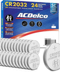 Pack Of 24 CR2032 Lithium 3V Coin Cell Batteries For Watches And Small Electronics with packaging and batteries visible.