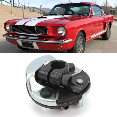 Bulletproof Steel Steering Coupler Joint Featuring 1 Inch DD Connection And Precise 36 Splines close-up view on a car, showcasing durable metal construction.
