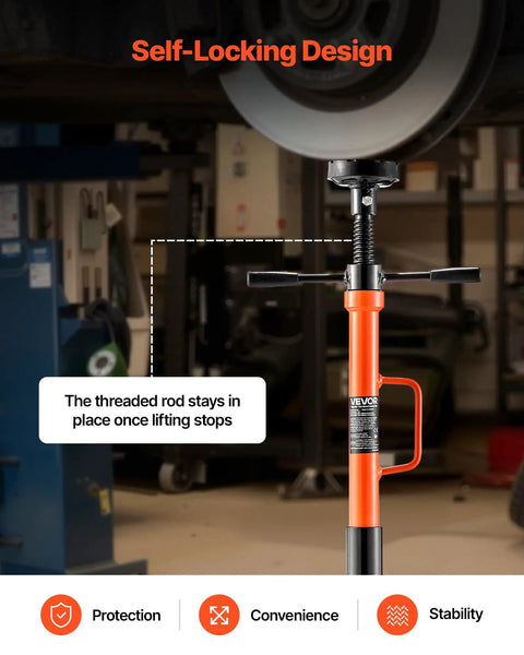 Legit Heavy Duty Underhoist Support Stand With Adjustable Height And Smooth Bearing Handle For 2204 Lb Rides self-locking design and height control feature.