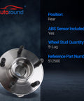 Rear Wheel Bearing And Hub Assembly For Ford Escape Awd 2013-2018 And Lincoln MKC 2015-2019, 5 Lug With ABS, Rear Left Or Right Fit