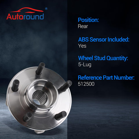 Rear Wheel Bearing And Hub Assembly For Ford Escape Awd 2013-2018 And Lincoln MKC 2015-2019, 5 Lug With ABS, Rear Left Or Right Fit