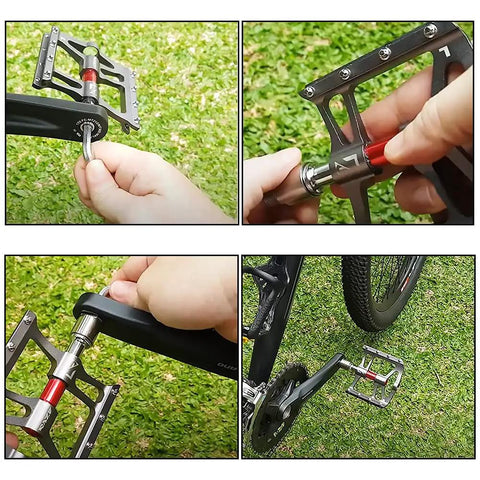 Installing Bike Pedal Extenders Set For 9 Sixteenth Inch Threaded Pedals Chrome Molybdenum Steel Pedal Adapters Extended By 20mm