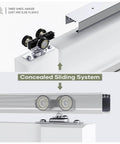 Five Point Three Foot Sliding Pocket Door Hardware Kit for Commercial Grade Aluminum Box Rail Track with Quiet Smooth Rollers