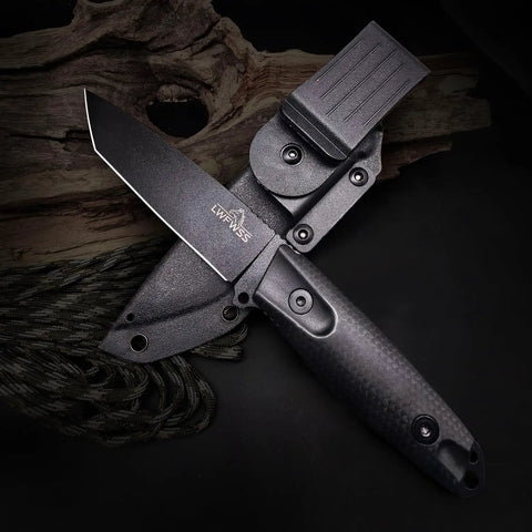 Edc Fixed Blade Knife With Anti Slip Textured Handle And 60 Degree Sharp Blade For Outdoor Camping And Daily Cutting Tasks, Durable Kydex Sheath, Versatile Rope Trimming, Package Opening, Carving And More
