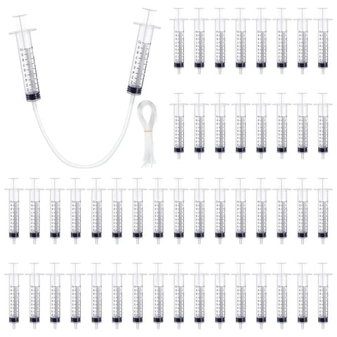 Hands On Hydraulic And Pneumatic Kit With 48 10ml Syringes And 24 Clear 20 Inch Vinyl Tubes For DIY Projects Classroom Labs And Engineering Experiments