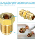 Three Eighth Inch Female Flare To One Quarter Inch Male Flare Connector Pack Of 2 For SAE 45 Degree Brass Adapter Pipe Fittings