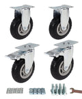 4 Inch Caster Wheels Set Of 4 Heavy Duty Casters With Quiet Operation And Shock Absorbing Polyurethane Wheels for Tool Boxes