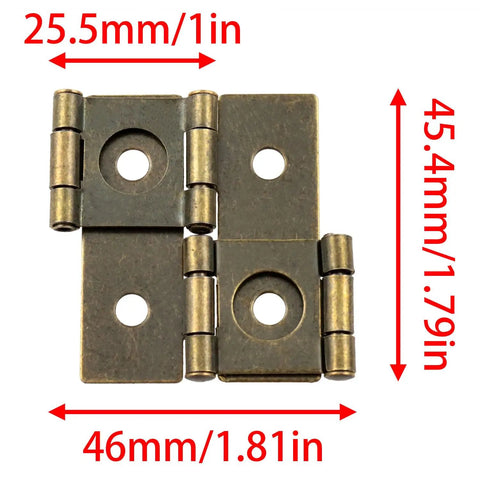 Heavy Duty Bronze Double Action Hinges Eight Pack With Mounting Screws Top Shelf Iron Swings Smooth As Butter For Cabinet Gate Screen Zero Hassle Hardware Built Tough showing size dimensions.