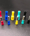Insulated Male And Female Wire Connectors Kit, 100 Piece Quick Crimp Terminals For Automotive And Home Wiring, shown in multiple colors