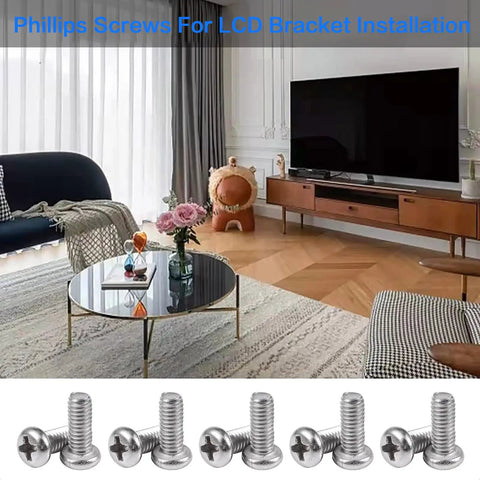 Kickass M4 X 10mm Phillips Head Stainless Steel Machine Screws Rust Resistant Heavy Duty Hardware Fasteners Top Shelf Silver Finish Pack Of 10 For Shop Projects on a table in a modern living room.