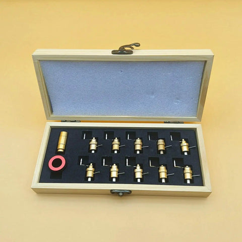 Ergonomic Mainspring Winder Kit For Wristwatch Repair, DIY Watchmaker Tools Set With Winding Tool And Fixed Base Loop in wooden box
