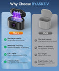 Comparison of 48KHz Ultrasonic Jewelry Cleaner Pro Grade Deep Cleaning Machine with 20oz tank next to smaller cleaner.