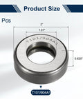 Heavy Duty Workhorse Thrust Ball Bearings Set, 4 PCS T101 904A1 Chrome Steel with product dimensions shown