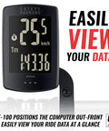 Out Front Bike Computer Bracket Bolt On Mount Front And Center Display For Padrone Strada Urban And Velo Wireless Models, Fits 31.8 Mm And 25 To 26 Mm Handlebars With Shim, Quick Mount For Crisp Ride Data On The Go, showing speed and trip data.