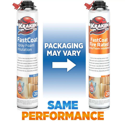 Heavy Duty Closed Cell Spray Foam Insulation Kit With Class A Fire Rating And Solid R Value Heat Blocking displayed in spray cans.