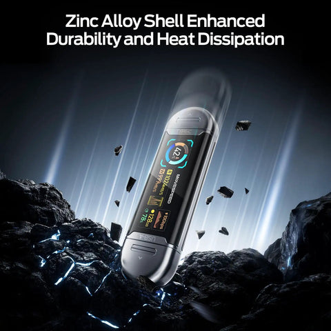 128GB USB Drive With Smart Display Dope Fast USB 3 Point 2 Gen2 Type C SSD Memory Stick For ProRes 4K Video Editing On iPhone 15 16 17 Android Windows Mac Tablet, zinc alloy shell