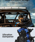 Anti Vibration UTV Phone Mount Heavy Duty Full Protection SXS Phone Holder with vibration dampener and roll cage view