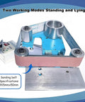Heavy Duty Vertical And Horizontal Belt Sander With Brushless Motor, Tough As Nails Steel Frame For Wood And Metal Refinishing, Low Vibration Grinder That Packs Serious Punch showing 915x50mm sanding belt and dual modes.