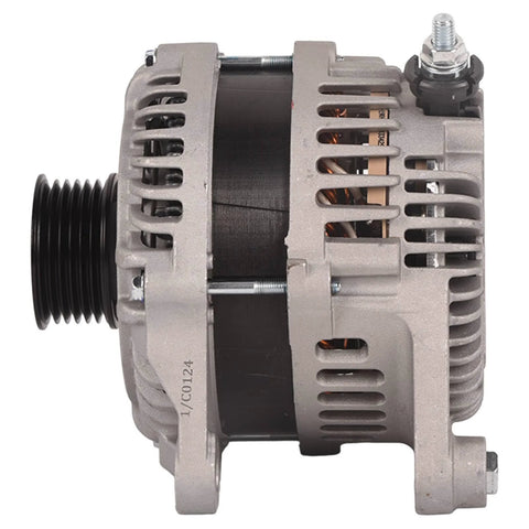 Side view of Beefy 150 Amp 12V Alternator Replacement For Mazda 3 2012 2013 Drop In Replaces 11635 A2TJ1591 PE0718300 PE0718300R