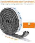 3M high-temperature fiberglass stove gasket tape roll, 5/8 in wide, 72 in long, self-adhesive