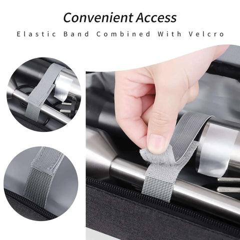Solid Dustproof Storage Bag For Hand Blender Slick Carrying Case For Immersion Blenders with elastic band and Velcro closure.