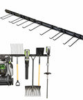 Beefy Heavy Duty Garage Tool Organizer Wall Mount With Broom Holder And Tool Racks 64 Inch Wall Storage System for hanging tools