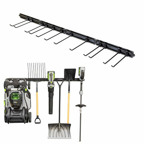 Beefy Heavy Duty Garage Tool Organizer Wall Mount With Broom Holder And Tool Racks 64 Inch Wall Storage System for hanging tools