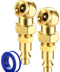 2 Pack Ball Foot Air Chuck Set 1/4 In FNPT Closed Flow Tire Inflator Nozzle With Quick Connect, includes Teflon tape