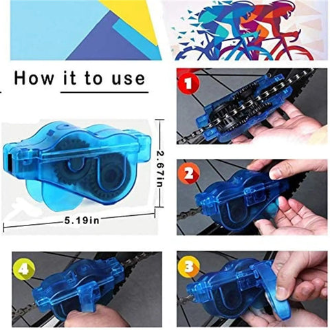 All-In-One 9-Piece Bike Cleaning Kit with Chain Scrubber demonstration showing steps to clean mountain road BMX bike chains